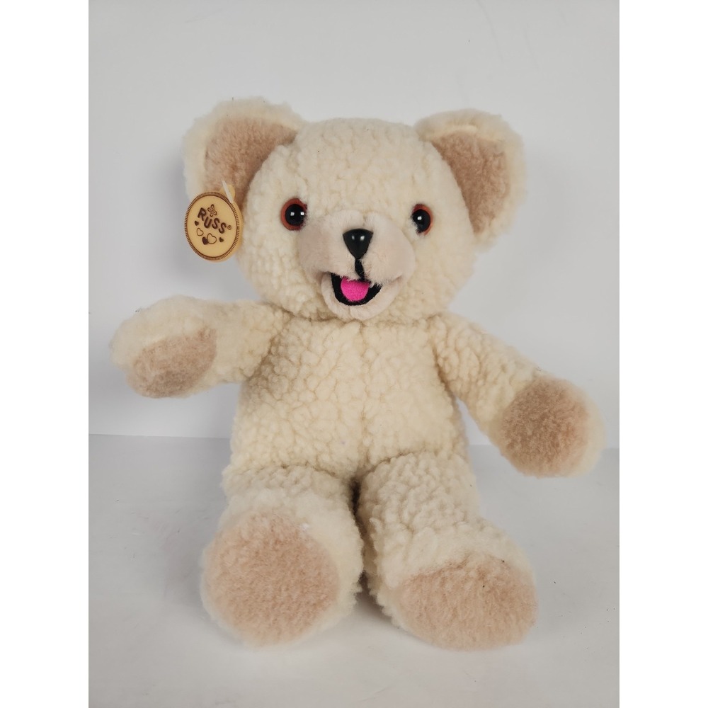 Vintage 1986 Russ Berrie Snuggle Bear 10" Plush Fabric Softener Mascot Toy 3145